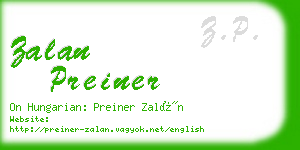 zalan preiner business card